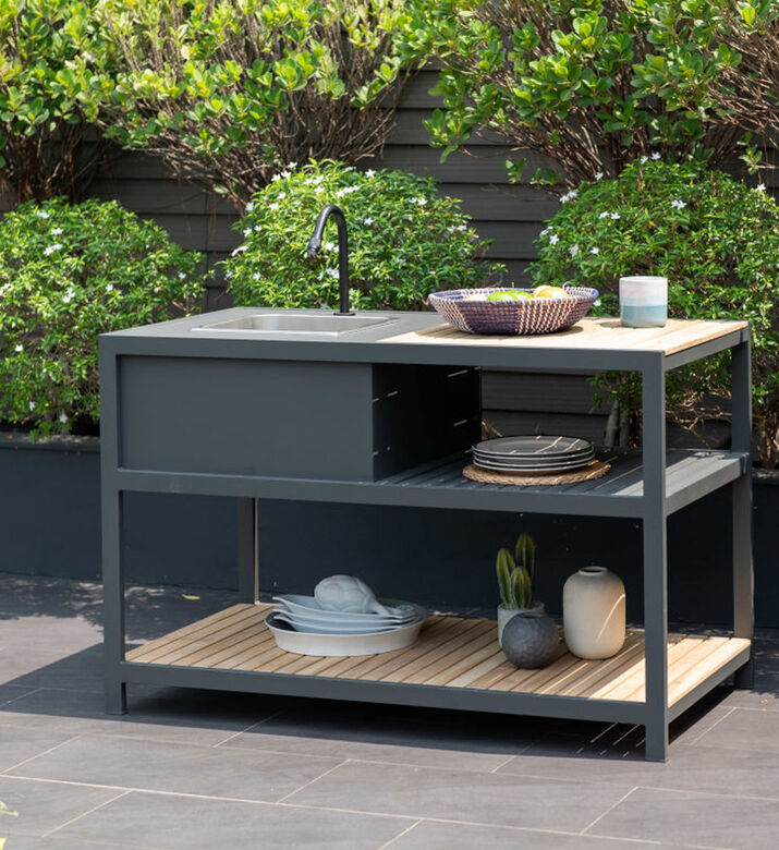 Amber Teak Wood Outdoor Kitchen Table