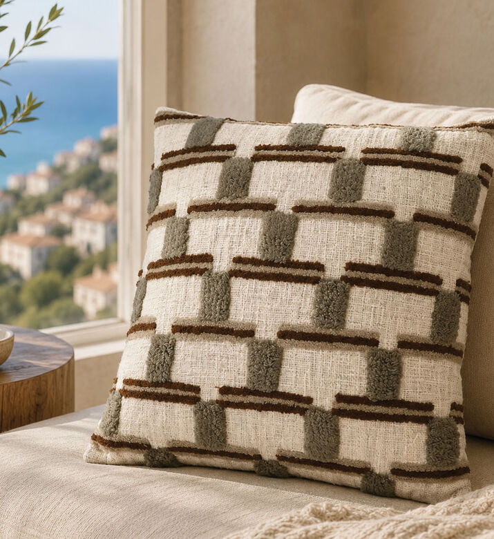 Home Deco and More Eden Cotton Square Cushion, Packshot View