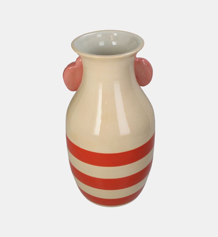 Bow Striped Stoneware Vase