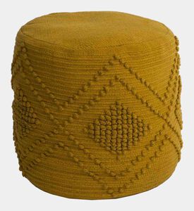 Deko and Co Bouche Ottoman, Mustard, 35x40-cm, Packshot View