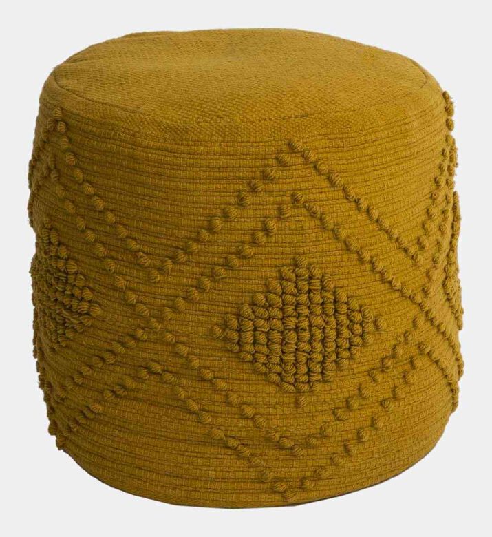 Deko and Co Bouche Ottoman, Mustard, 35x40-cm, Packshot View