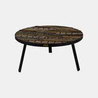 Fortuna Carved Wood Top Side Table