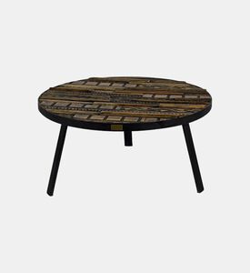 Fortuna Carved Wood Top Side Table