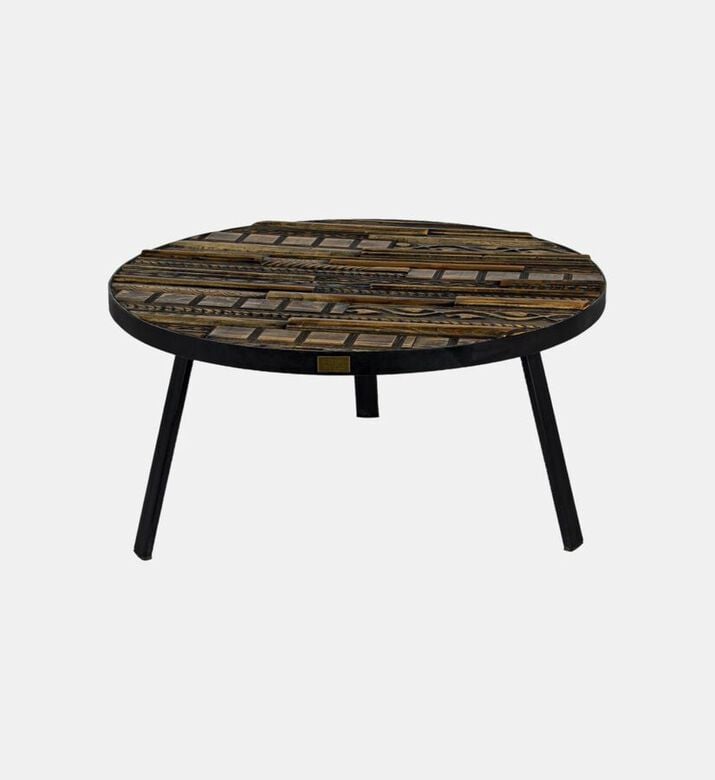 Fortuna Carved Wood Top Side Table