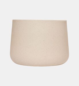 Home Deco and More Fiber Clay Round Planter, Beige, 34-cm, Packshot View