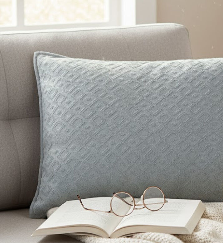 Home Deco and More Cotton Lozenges-embroidery Cushion Case, Packshot View