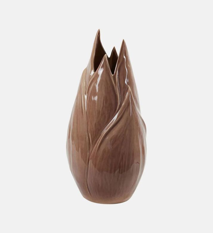 Light and Living Tulipan Tulip Shaped Vase, Camel, 20.5x18.5-cm, Packshot View