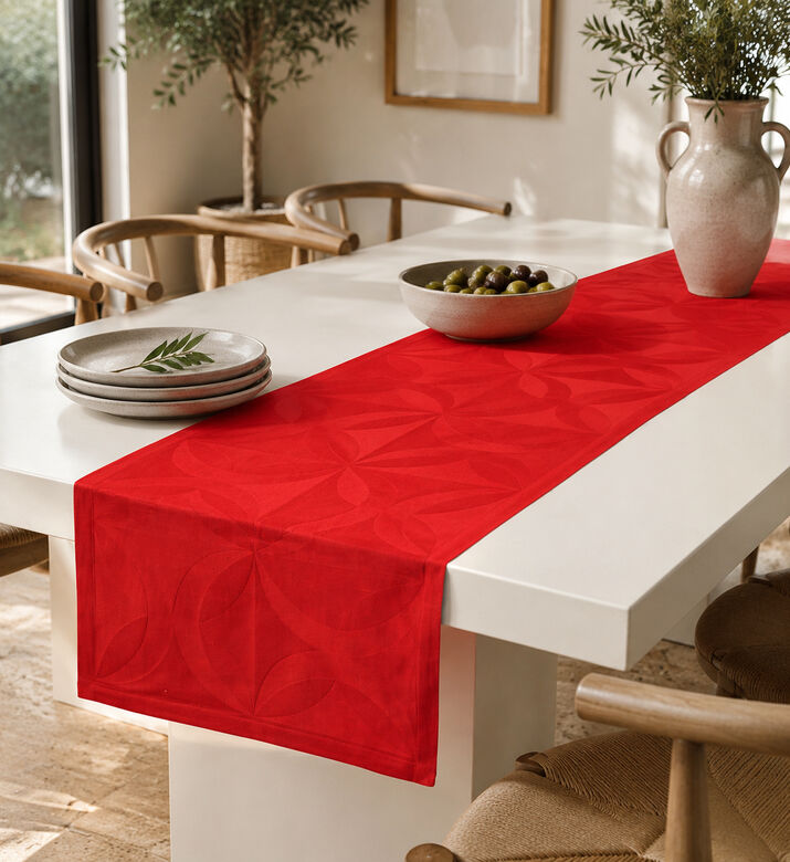 Jacquard Poppy Ellipse Fabric Runner, Packshot View