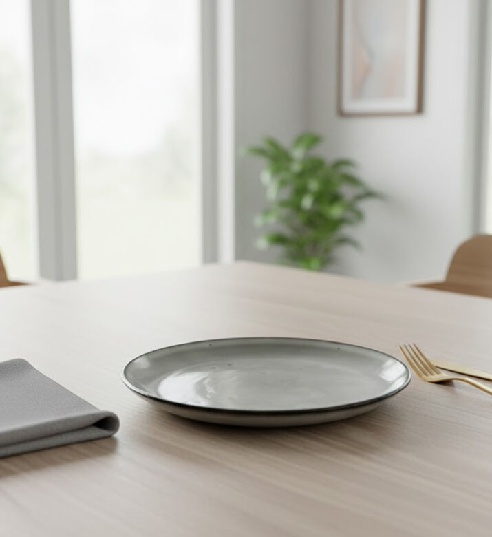 Home Deco and More Cream Porcelain Dinner Plate, Packshot View