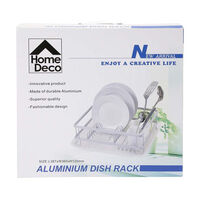 Single Rack Aluminum Dish Drainer - 36.7 X 36 X 12 Cm