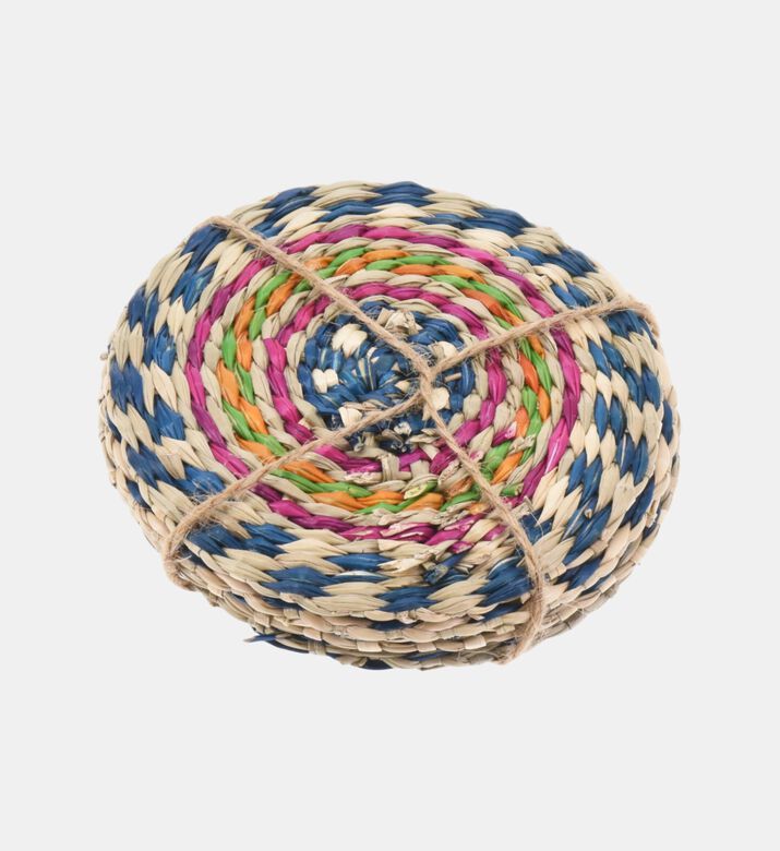 Seagrass Multicolored 4-piece Coaster Set