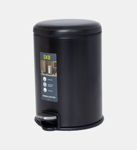 Eko Serene Stainless Steel Pedal Bin - 5 L, Black, 5-l, Packshot View