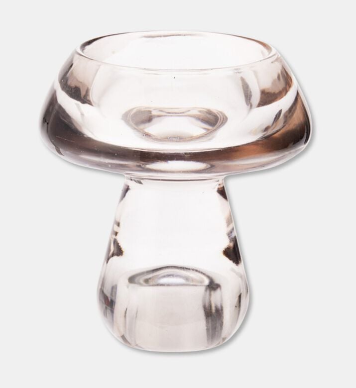 Home Deco and More Mushroom-shaped Candle Holder, White, Packshot View