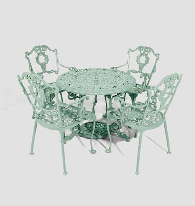 Grape Dining Table With 4 Chairs Green 90 X 70 Cm