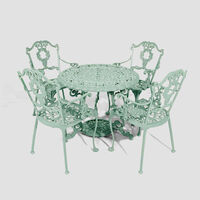 Grape Dining Table With 4 Chairs Green 90 X 70 Cm