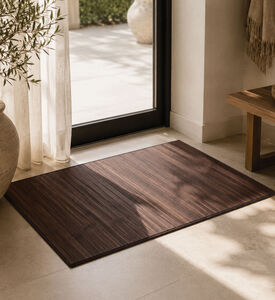 Home Deco and More Bamboo Bathroom Mat, Dark-brown, Packshot View