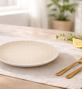 Home Deco and More Checkered Dinner Plate 4-piece Set, Packshot View