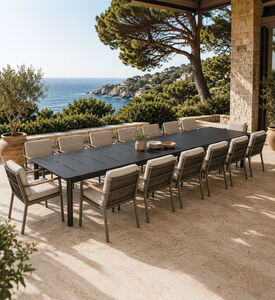 Home Deco and More Aluminum Butterfly-extension Dining Table, Anthracite, Packshot View