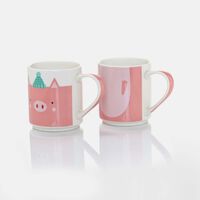 Porcelain Animal Mugs 2-piece Set