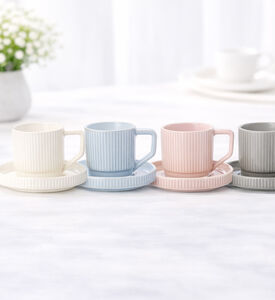 Home Deco and More Japanese 6-piece Coffee Cup Saucer Set, Packshot View