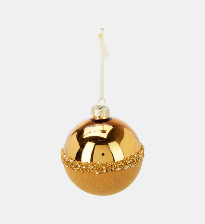 Home Deco and More Glass Metallic-finish Handcrafted Ornament, Gold, Packshot View
