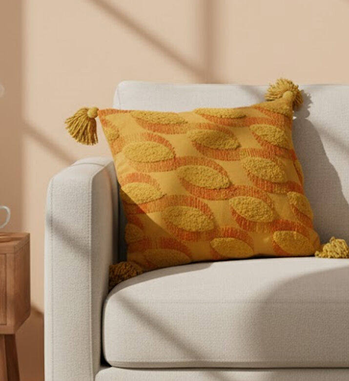 Home Deco and More Yara Cotton Rectangular Cushion, Packshot View