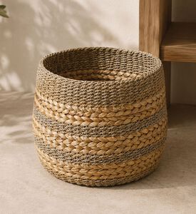 Home and Styling Seagrass Storage Basket, Brown, 28-cm, Packshot View
