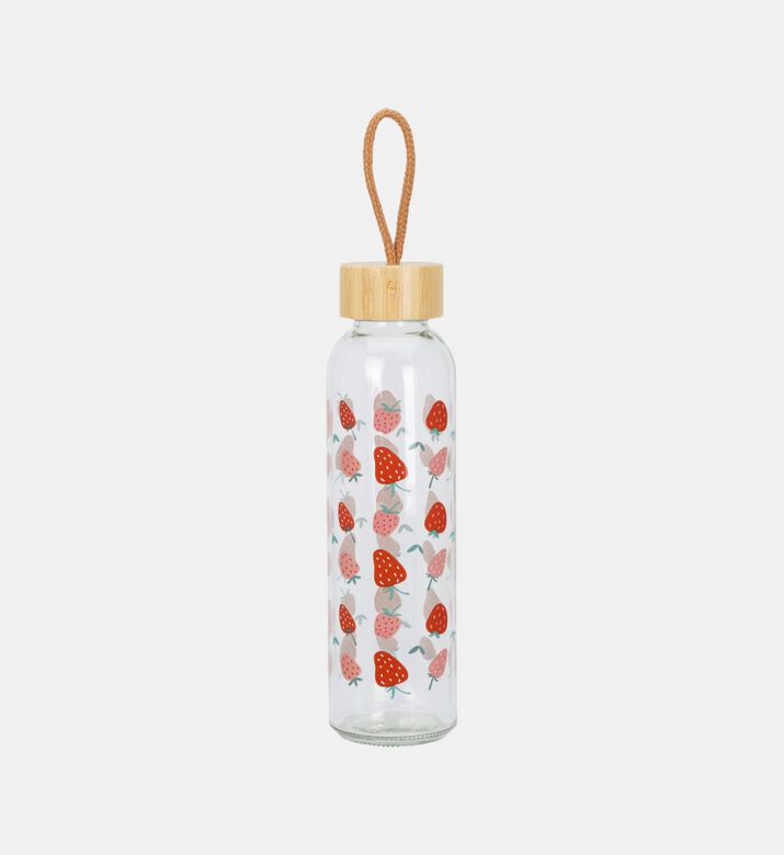 Glass Lemon-print Bottle