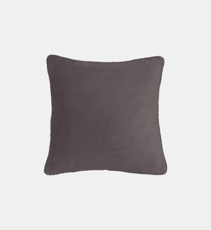 Deko and Co Vince Velvet Square Cushion, Anthracite, 40x40-cm, Packshot View Deko and Co Vince Velvet Square Cushion, Anthracite, 40x40-cm, Packshot View