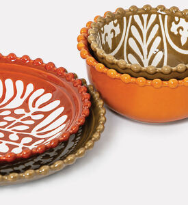 Home Deco and More Stacking Patterned 4-piece Bowl Plate Set, Packshot View
