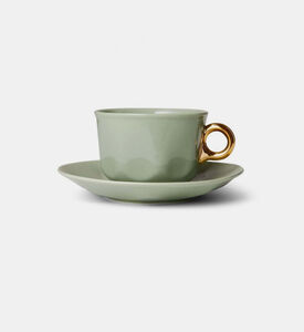 Porcelaine Gold Handle Coffee Cup