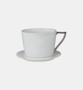 Guy Degrenne Porcelain Lungo Cup Saucer Set, Packshot View