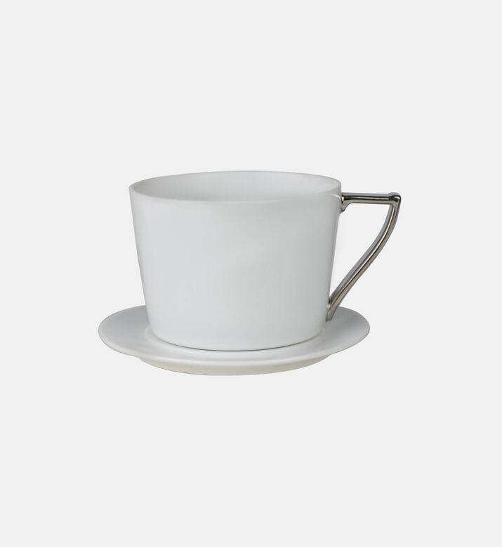 Guy Degrenne Porcelain Lungo Cup Saucer Set, Packshot View
