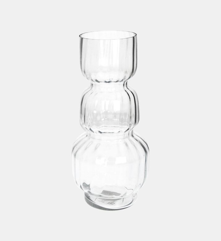 Kersten Three-layer Clear Glass Vase, Transparent, 14x14x31-cm, Packshot View