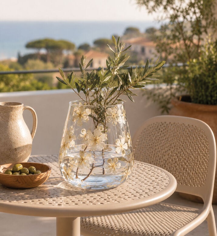 Home Deco and More Flower Glass Tealight Holder, Packshot View