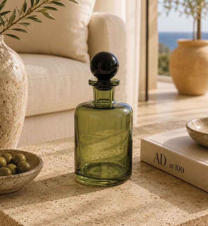 Baci Milano Dress The Table Whiskey Bottle, Green, Packshot View
