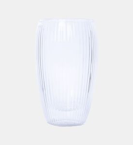 Home Deco and More Double Wall Stripe Clear Glass Mug 2-piece Set - 350ml, Packshot View