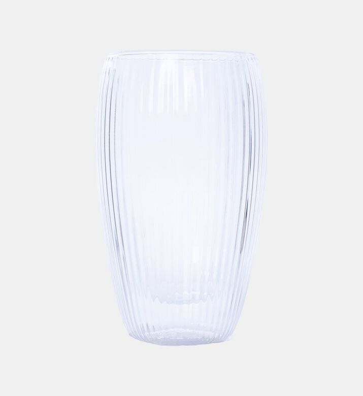 Home Deco and More Double Wall Stripe Clear Glass Mug 2-piece Set - 350ml, Packshot View