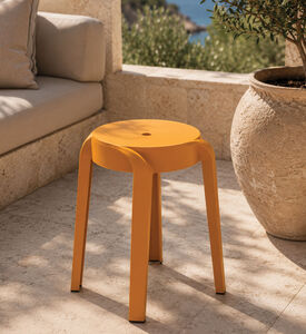 Home Deco and More Stackable Pp Ocher Stool, Yellow, Packshot View