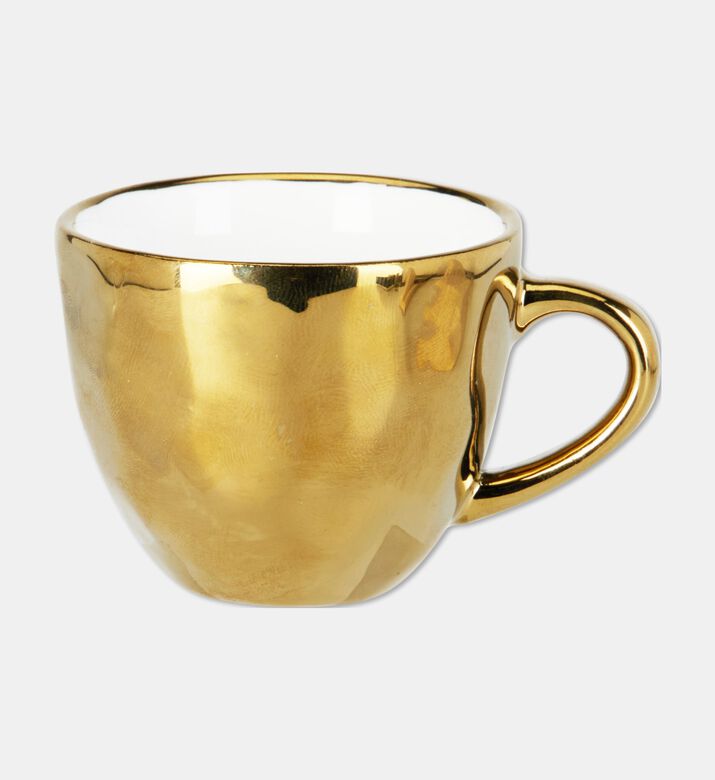 Home Deco and More Metallic Porcelain Gold Mug, Packshot View