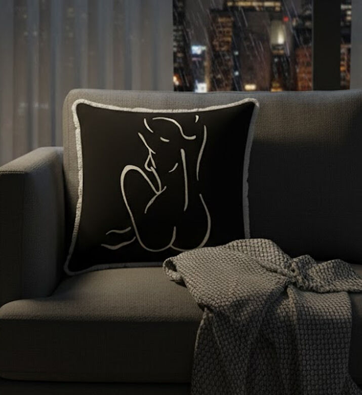 Home Deco and More Judih Cotton Square Filled And Vaccumed Cushion, Packshot View