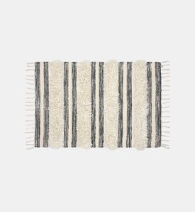 Radika Fabric Square Fringe Rug