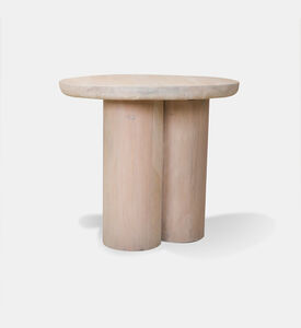 Home Deco and More Spherical Acacia Wood Side Table, Packshot View