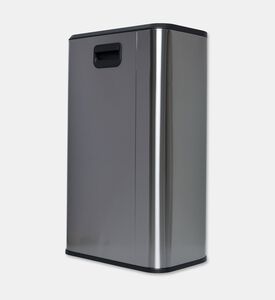 Home Deco and More Soft Close Fingerprint Proof Pedal Bin, Silver, 30-l, Packshot View