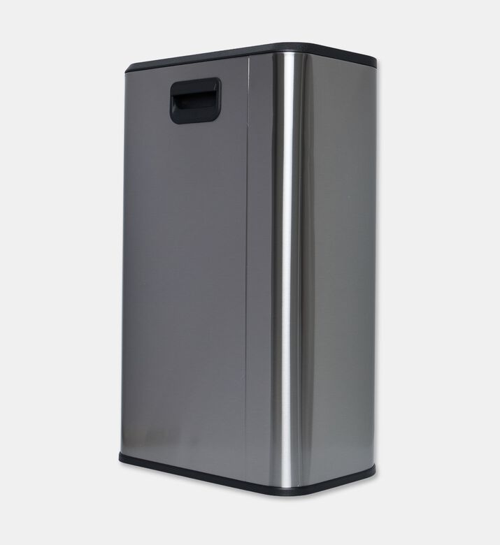 Home Deco and More Soft Close Fingerprint Proof Pedal Bin, Silver, 30-l, Packshot View