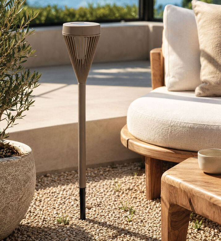 Home Deco and More Solar Led Path Torch Stake, Brown, Packshot View