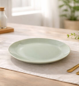 Essenza Sculpture Porcelain Bread Plate, Green, 21-cm, Packshot View