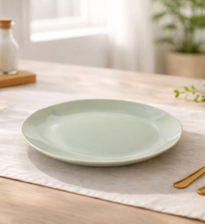 Essenza Sculpture Porcelain Bread Plate, Green, 21-cm, Packshot View