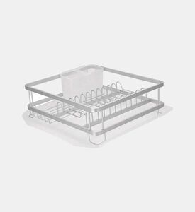 Home Deco and More Single Rack Aluminum Dish Drainer, Grey, Packshot View