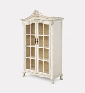 Home Deco and More Livia Pine Wood Glass Cabinet, Packshot View